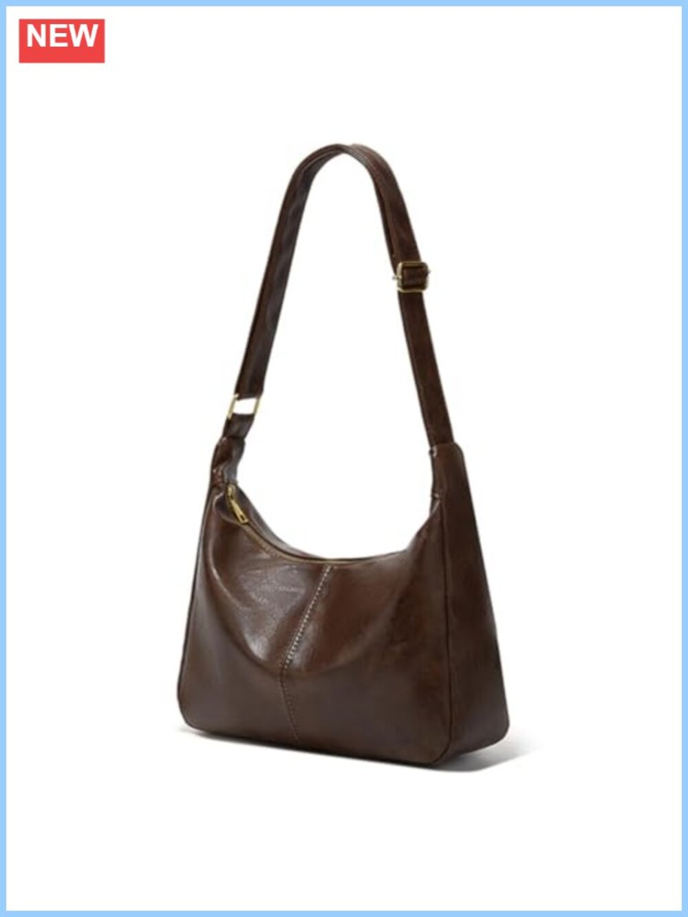 Slouchy Hobo Shoulder Bag PU Leather Crossbody Everyday Purse